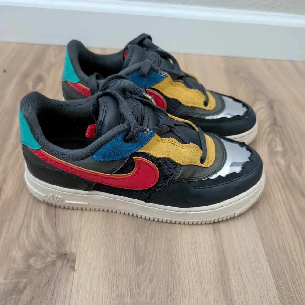 Nike Kids Sneakers in Black, Red, Yellow, Blue, and Green